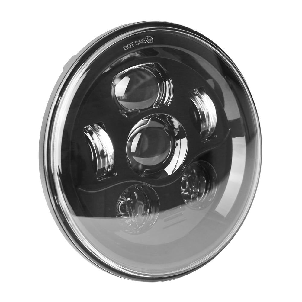 Eagle Lights 7 LED Headlight Kit for Harley Davidson & Indian Motorcycles - Generation III Black | High-Performance Motorcycle Lighting for Night Riding & Safety
