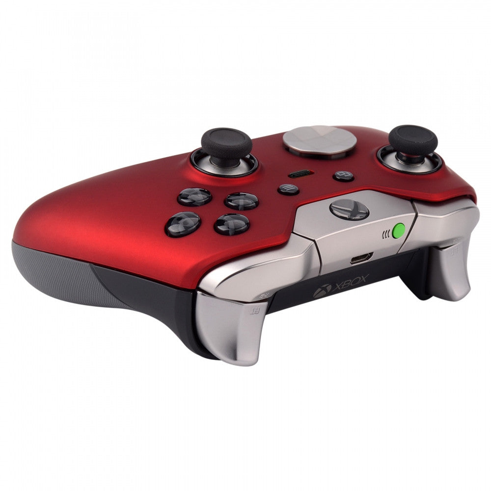 eXtremeRate Soft Touch Red Replacement Front Housing Shell for Xbox One Elite Controller Model 1698 XOEP001 - Custom Gaming Accessory for Enhanced Comfort & Style | Perfect for Competitive Gaming & Long Play Sessions