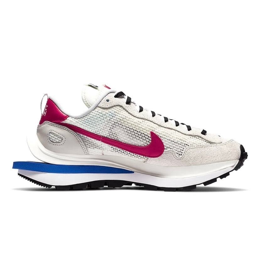 Sacai x Nike Vaporwaffle Sneakers - Sail/Fuchsia/Lightbone/Game Royal Colorway - Running, Training & Streetwear Fashion Shoes