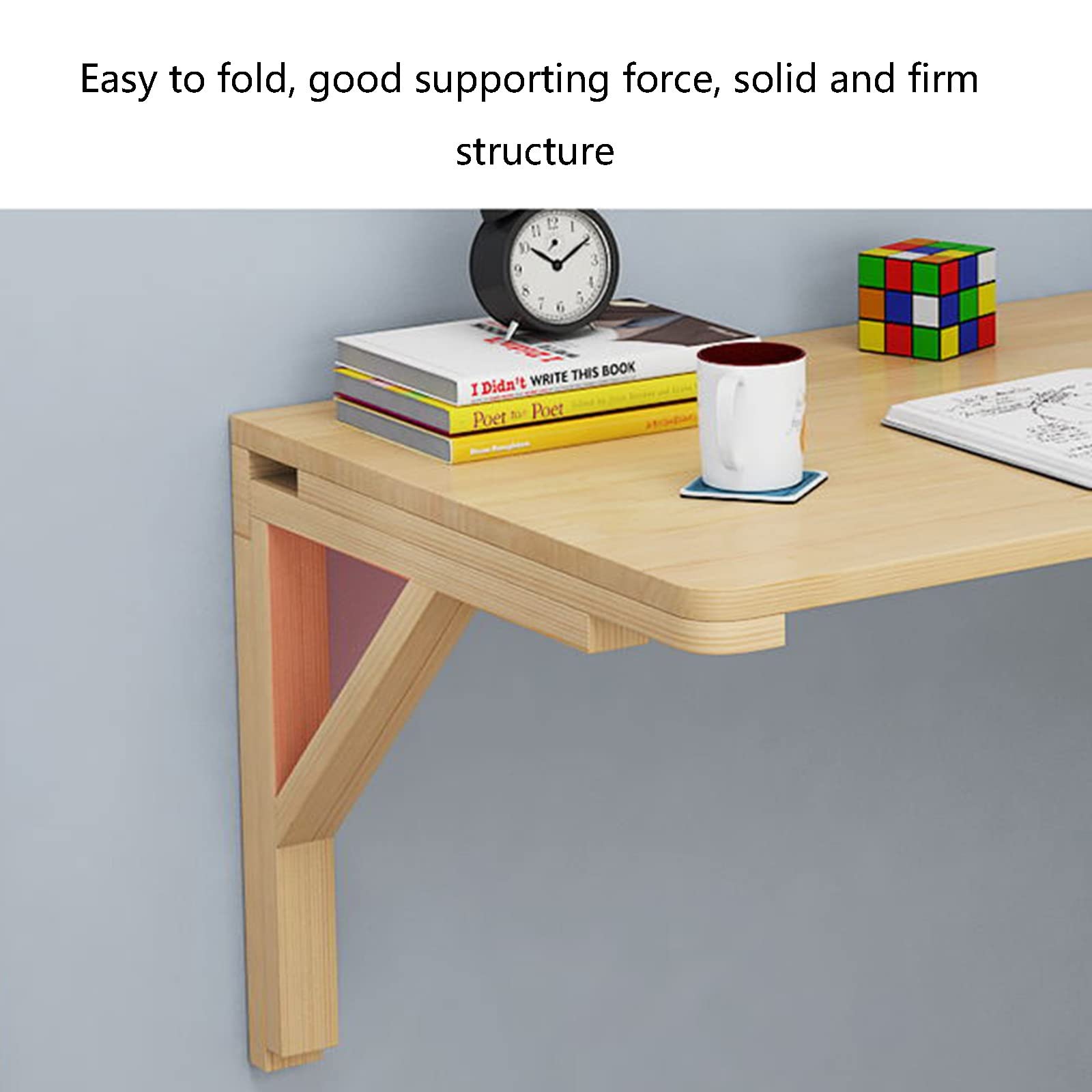 BAEZ Wall-Mounted Folding Table - Space Saving Kitchen Breakfast Bar, Small Dining Table & Home Office Desk (60x40cm) - Perfect for Tiny Apartments, Studio Living & Compact Workspaces