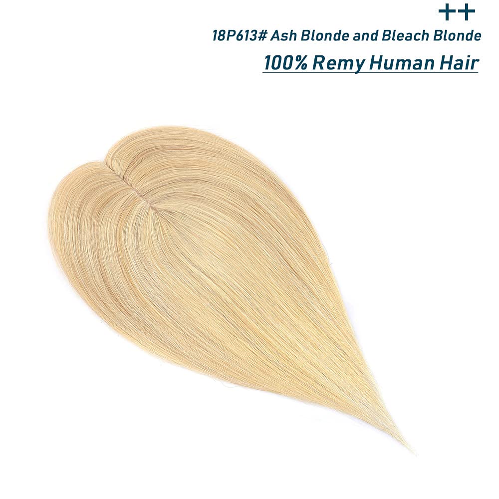 SEGO 100% Real Human Hair Toppers for Women - No Bangs Clip-In Hairpiece for Thinning Hair, 150% Density Silk Base with 3 Clips - Perfect for Hair Loss Coverage & Gray Hair Concealment | Great for Daily Wear, Special Occasions & Confidence Boosting