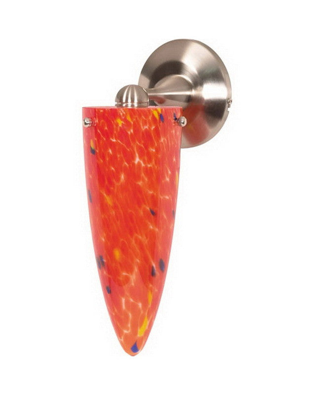 Nuvo Lighting 60 705 Brushed Nickel Wall Sconce with Molten Lava Cone Glass Shade - Modern Single Light Fixture for Bedroom, Hallway, or Entryway Lighting