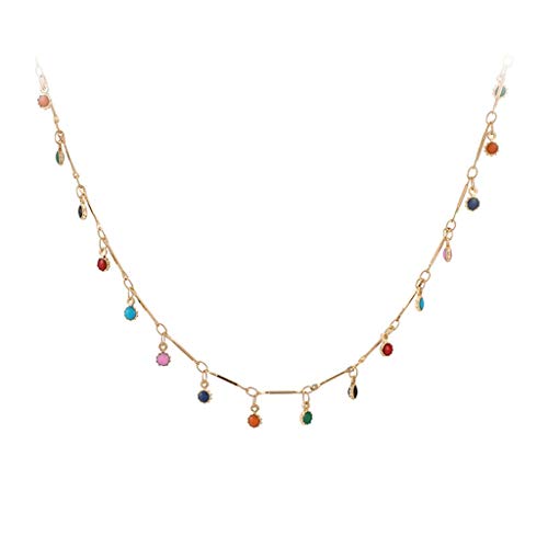 Chic Women's Tassel Pendant Necklace - Colorful Layered Ball Bead Jewelry for Casual & Party Wear | Multicolor One Size Fashion Accessory for Daily Outfits & Special Occasions