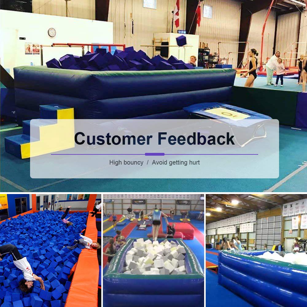 **Air Foam Pit Square Pools & Bouncy Mats - Foam Pit Accessories for Indoor/Outdoor Play - Safe Tumbling Fun for Kids & Gymnastics Training**    *(Perfect for Backyard Play, Gymnastics Practice, Trampoline Parks & Kids' Playrooms)*