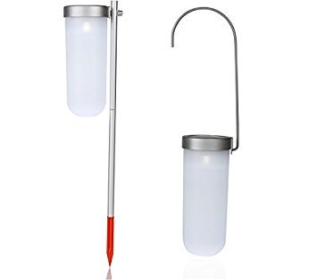 Mooni Solar Garden Lights Outdoor - 2 Pack Solar Powered Path Lighting Set (1 Ground Lamp + 1 Hanging Light) for Walkway, Patio, Yard, and Landscape Decoration