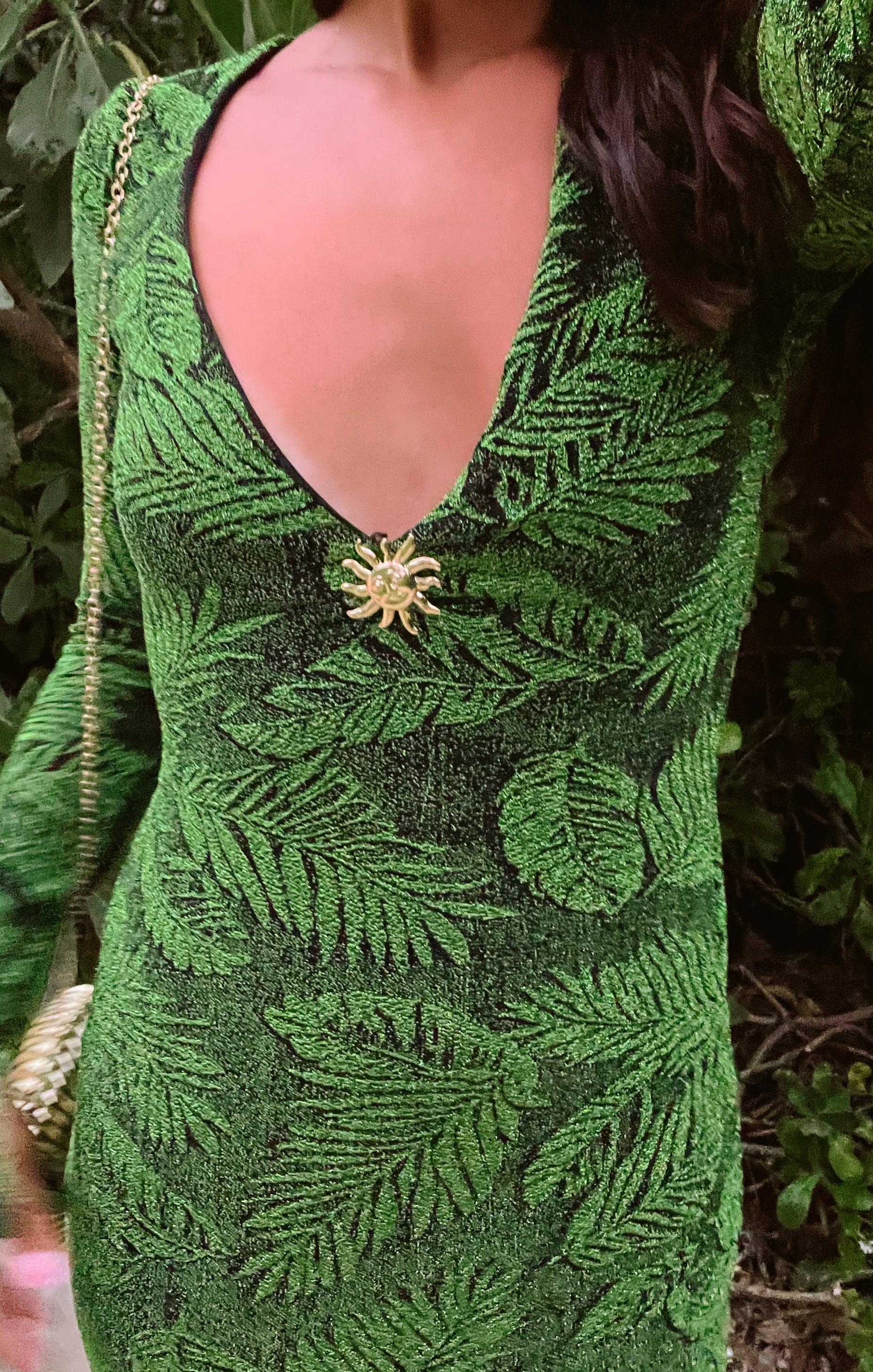 Lopez Dress - Palm Sparkle Stretch Women's Summer Casual Dress | Perfect for Beach Vacations, Date Nights & Outdoor Parties