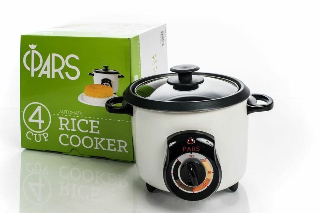 Pars Automatic Persian Rice Cooker - 4 Cup Tahdig Rice Maker for Perfect Crispy Rice Crust | Ideal for Persian Cuisine, Home Cooking & Dinner Parties
