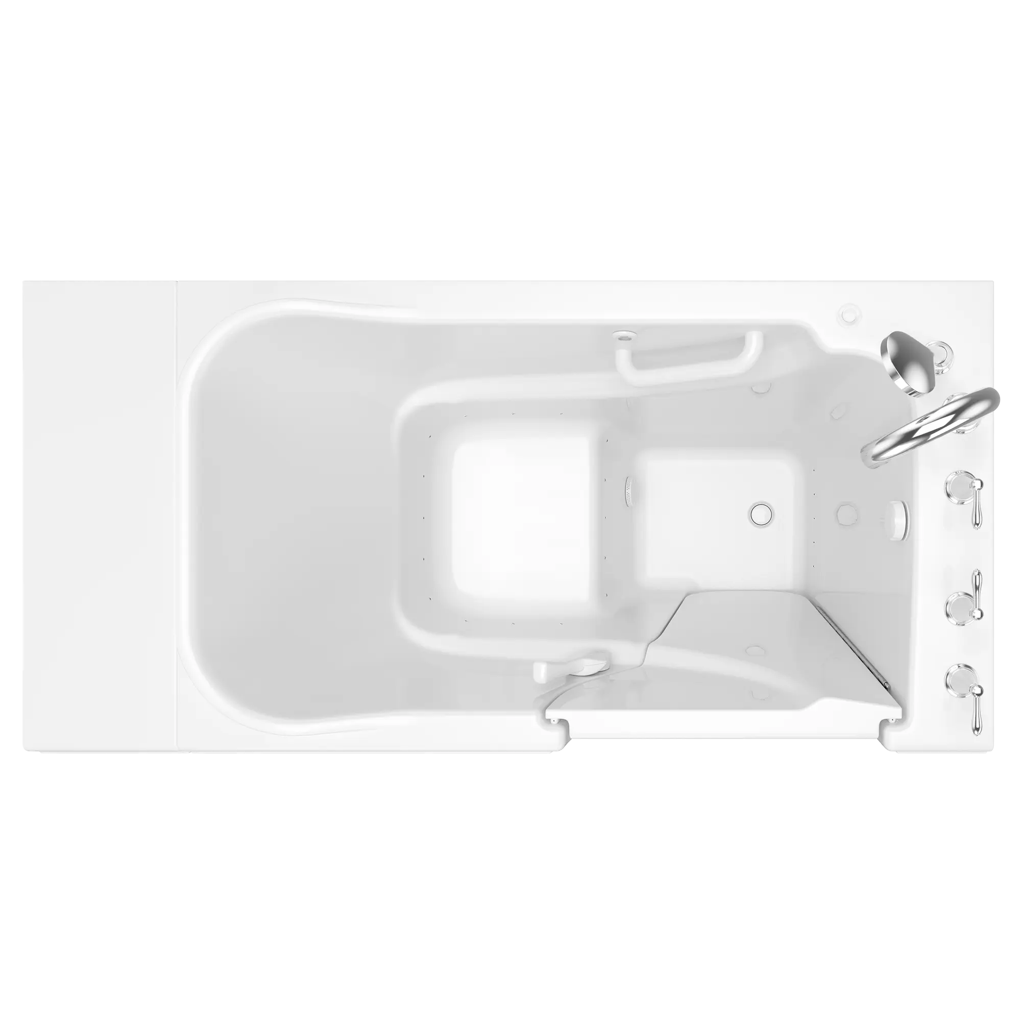 30 x 52 Inch Gelcoat Walk-In Bathtub with Air Spa System - Right Hand Drain & Faucet - Ideal for Elderly & Mobility Needs - Relaxing Hydrotherapy at Home