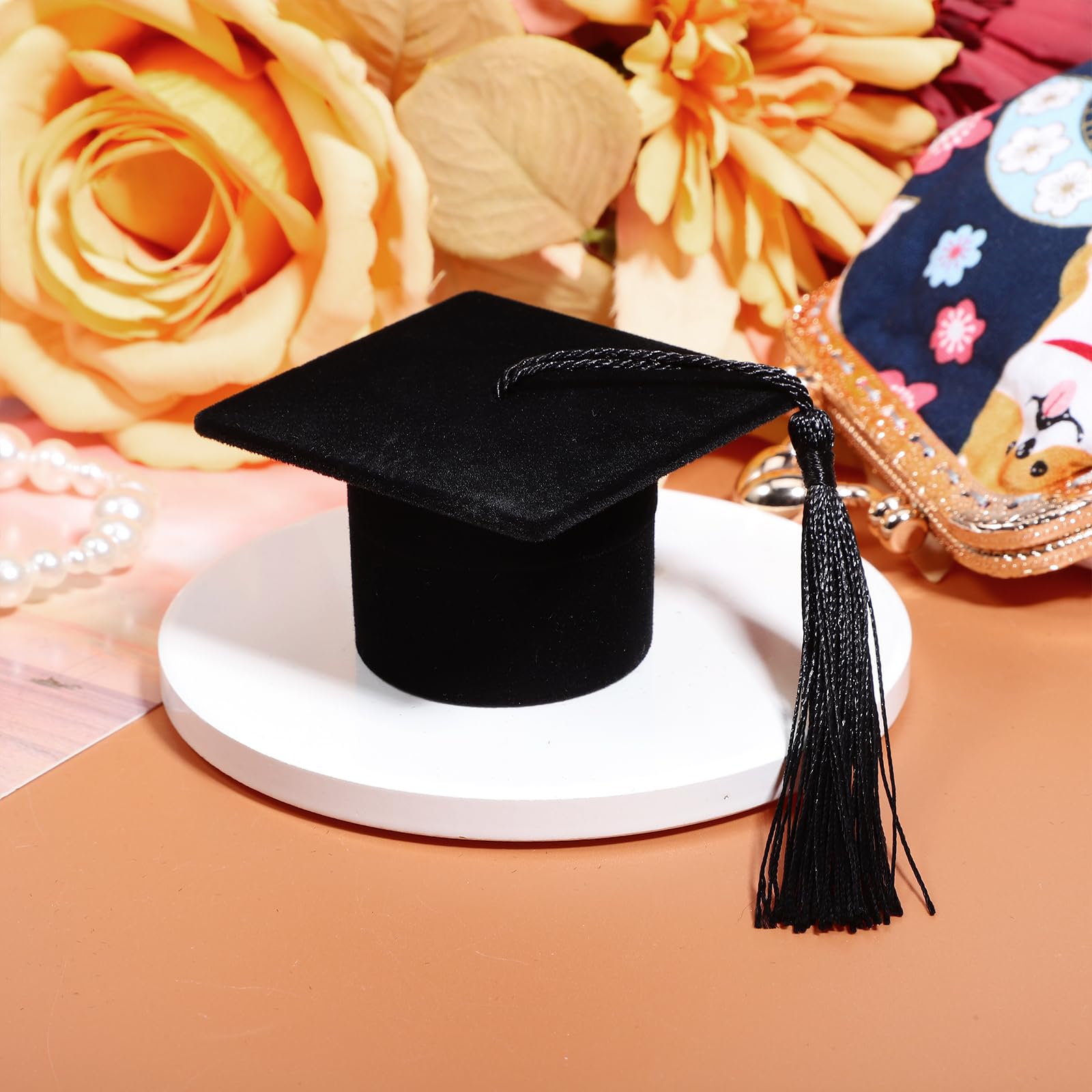 Amosfun Graduation Cap Jewelry Box - Creative Hat Ring Display Holder for Wedding Proposal, Engagement Party, Birthday Gift & Ceremony Accessories | Perfect for Graduation Gifts, Bridal Shower Favors & Special Occasion Keepsakes