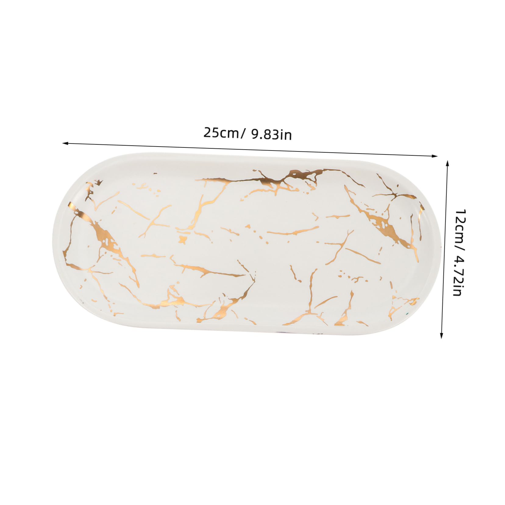 Hemoton White Marble Ceramic Plate - Elegant Fruit & Sushi Serving Tray, Decorative Soap Dish, Earring Organizer | Perfect for Dinner Parties, Home Decor & Bathroom Storage