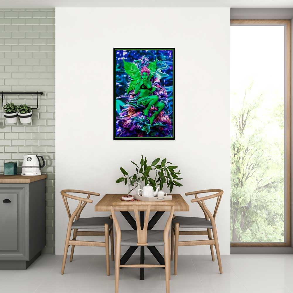 Studio B Weed Fairy - Flocked Blacklight Poster 24