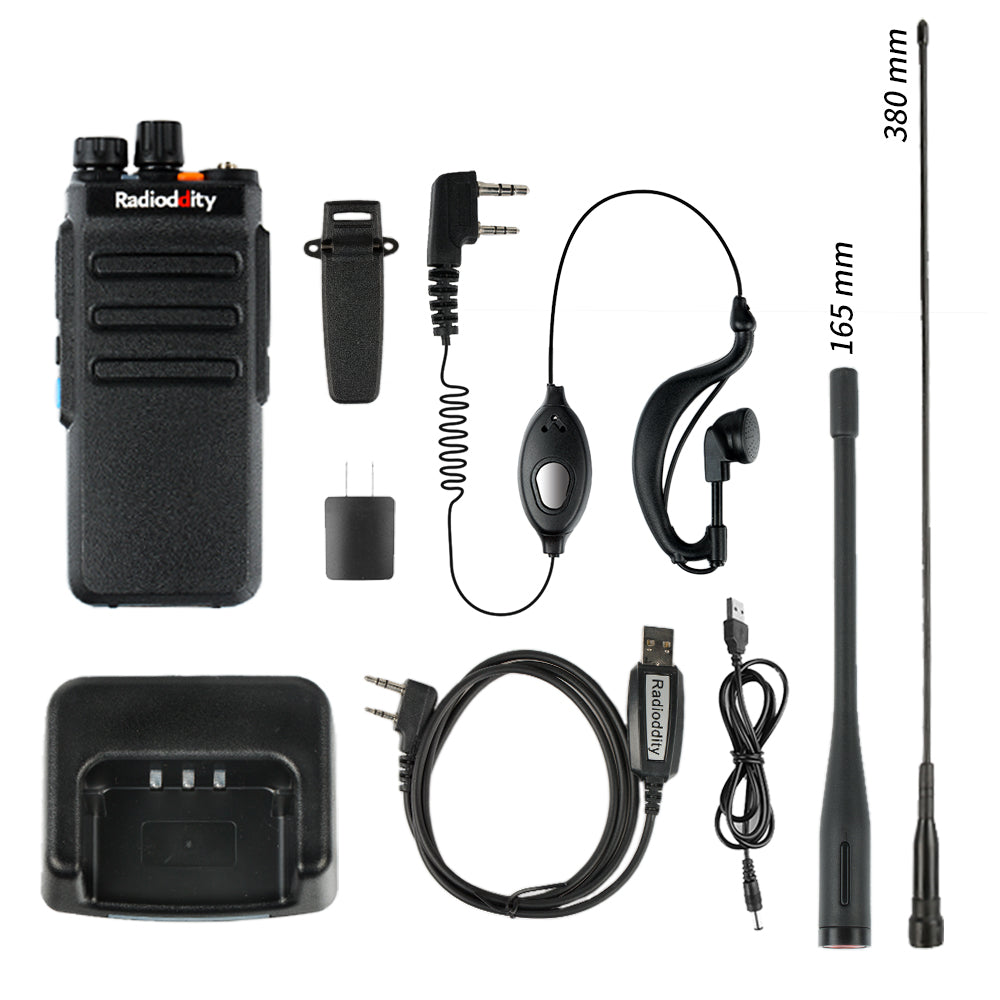 Radioddity GD-77S Dual Band DMR Radio | 5W Power | 2 Time Slot DMR | 2200mAh Battery | USB Programming Cable Included | for Ham Radio & Emergency Communication