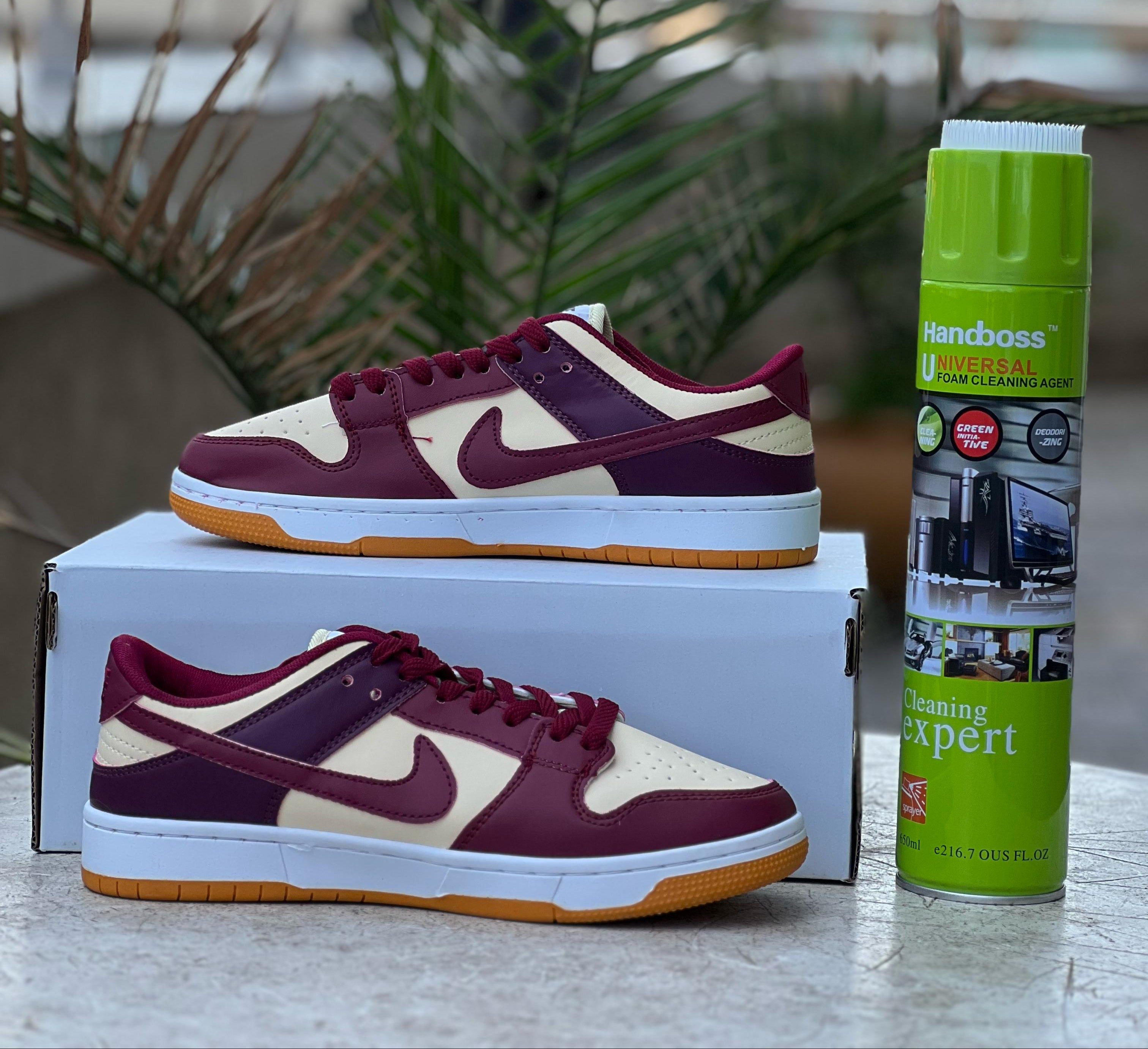 Nike Dunk Low Maroon & Cream Men's/Women's Casual Sneakers - Comfortable Retro Basketball Shoes for Streetwear, Skateboarding & Everyday Fashion