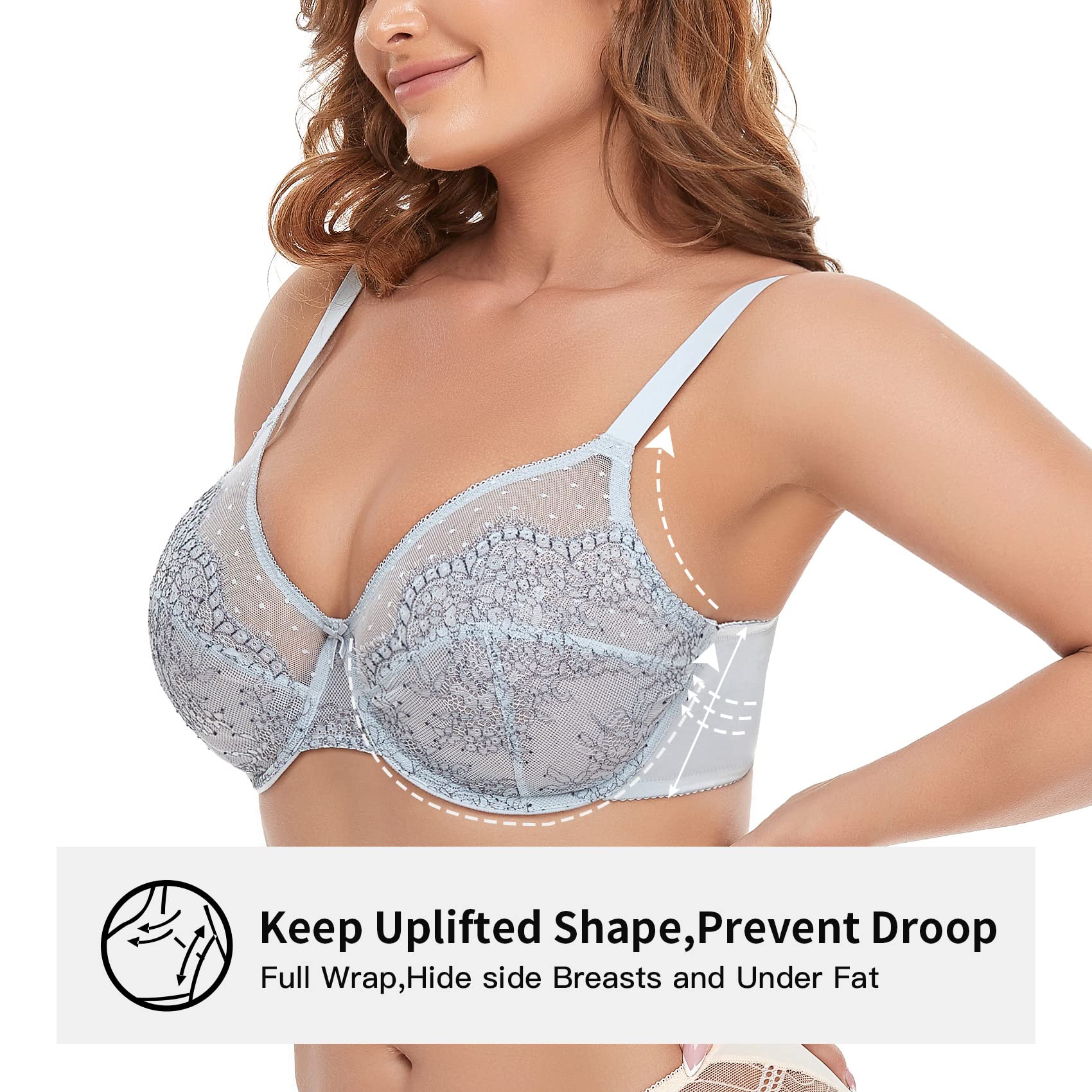 AILIVIN Women's Unlined Underwire Minimizer Bra - Full Coverage Plus Size Support for Everyday Comfort | Perfect for Work, Casual Wear & Layering