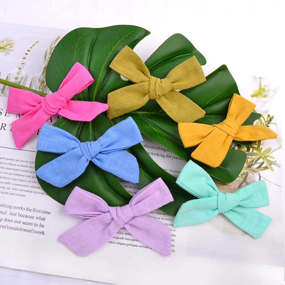 24PCS Baby Girls Hair Bows Clips - Linen Hair Barrettes & Alligator Clips Set for Kids, Toddlers & School Girls - Perfect for Parties, School, Photos & Daily Hair Accessories