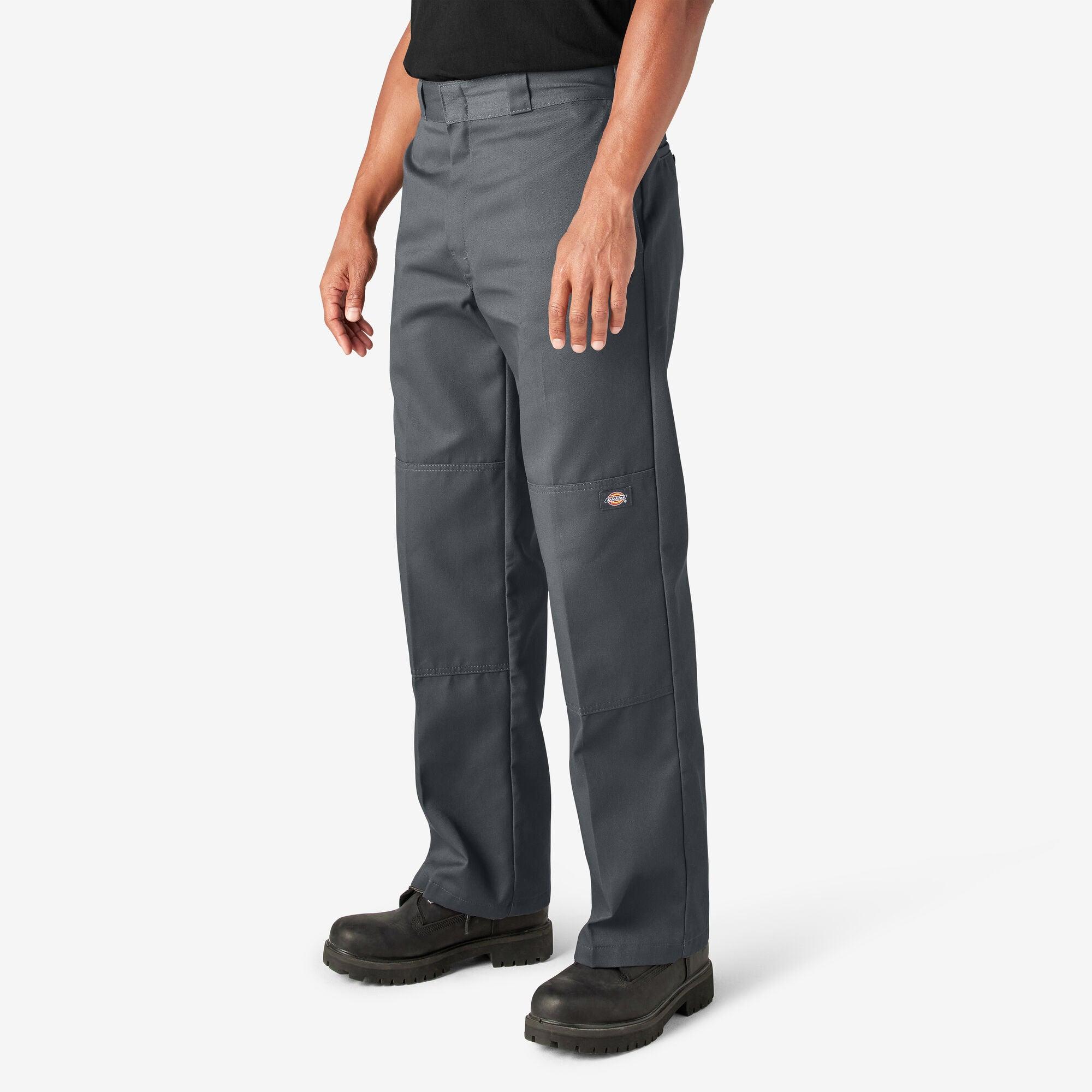 Durable Loose Fit Double Knee Work Pants for Men - Charcoal Gray - Heavy Duty Carpenter Pants for Construction, Landscaping & Outdoor Work