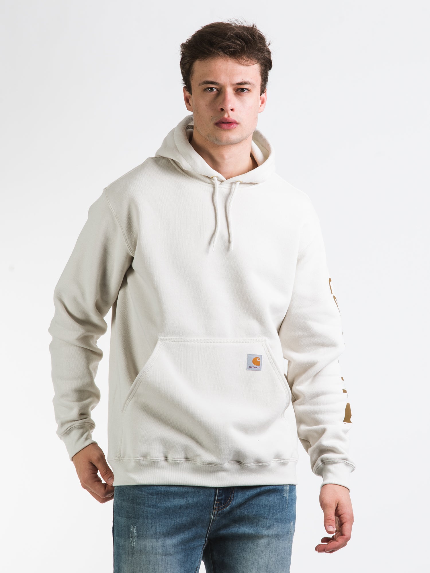 Carhartt Loose Fit Midweight Logo Sleeve Hoodie - Comfortable & Durable Men's Pullover for Work, Outdoor & Casual Wear