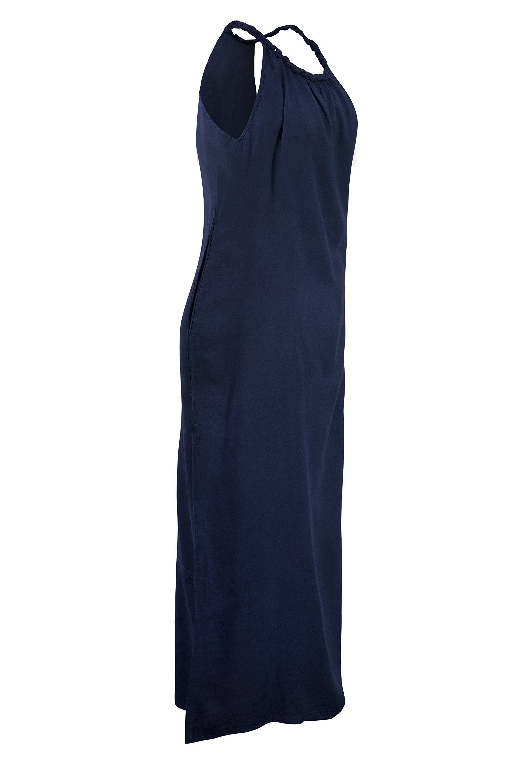 CCcollections Pure 100% Luxury Cotton Maxi Dress with Braided Shoulder Straps - Elegant & Comfortable Summer Beach Dress for Women | Perfect for Vacations, Weddings & Date Nights