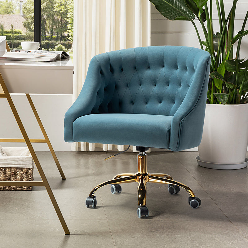 Penelope Velvet Tufted Office Chair - Ergonomic Executive Desk Chair with Lumbar Support - Perfect for Home Office, Gaming & Workspace Comfort