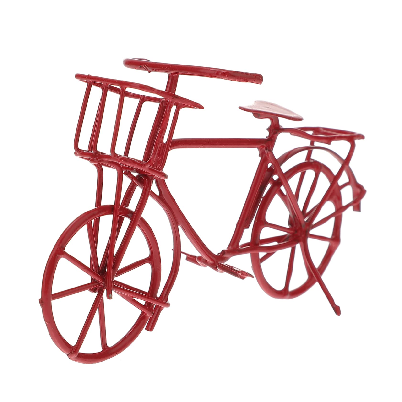 Bestoyard Vintage Metal Bike Mini Toy - Classic Red Iron Motorcycle Model, Kids Desk Ornament, Miniature Bicycle Decor for Home Office Display, Parent-Child Collectible Figurine | Perfect for Kids' Room Decor, Cycling Enthusiast Gifts & Vintage Collection Displays