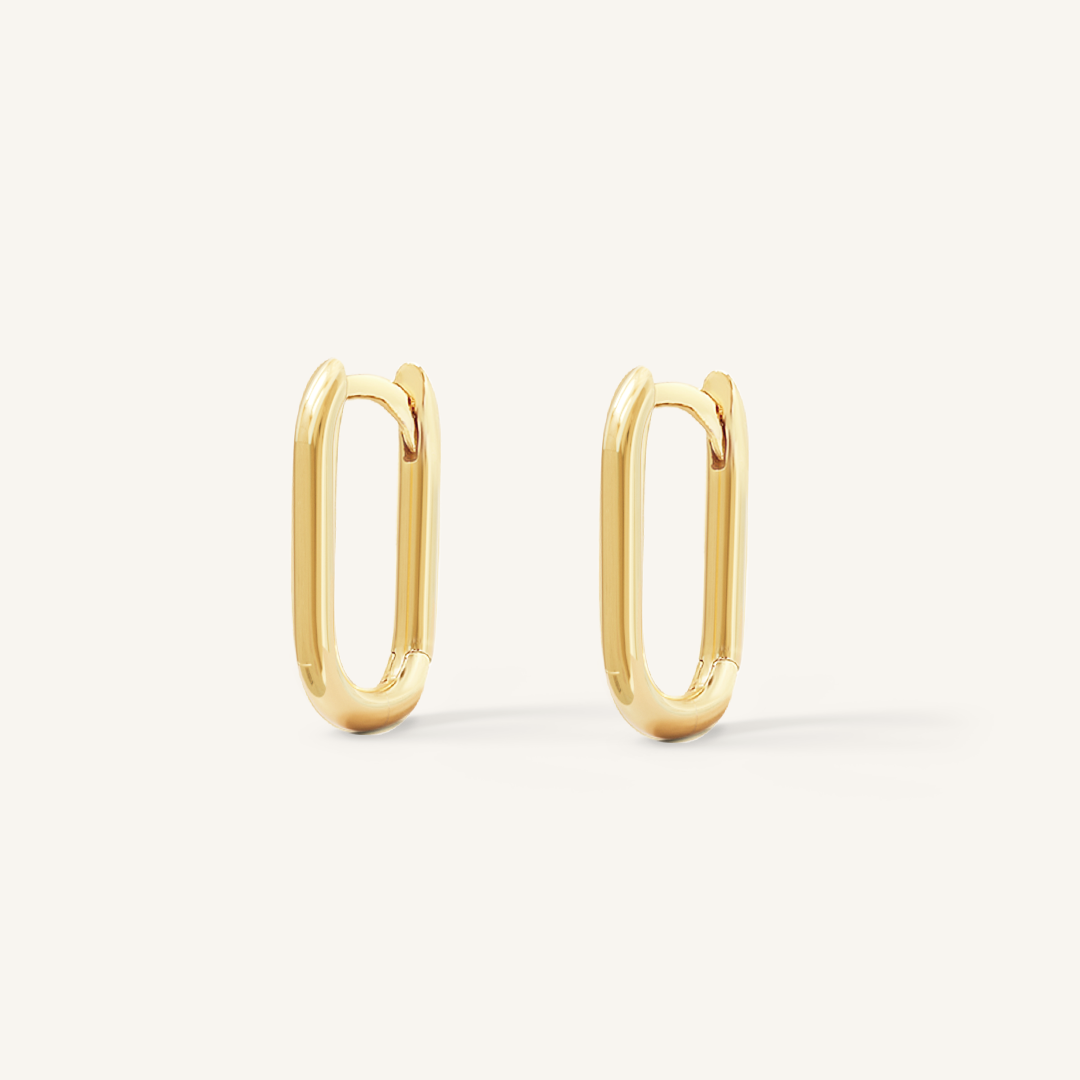 Marley Rectangle Hoops - Trendy Gold & Silver Dangle Earrings for Women | Perfect for Parties, Weddings & Everyday Wear