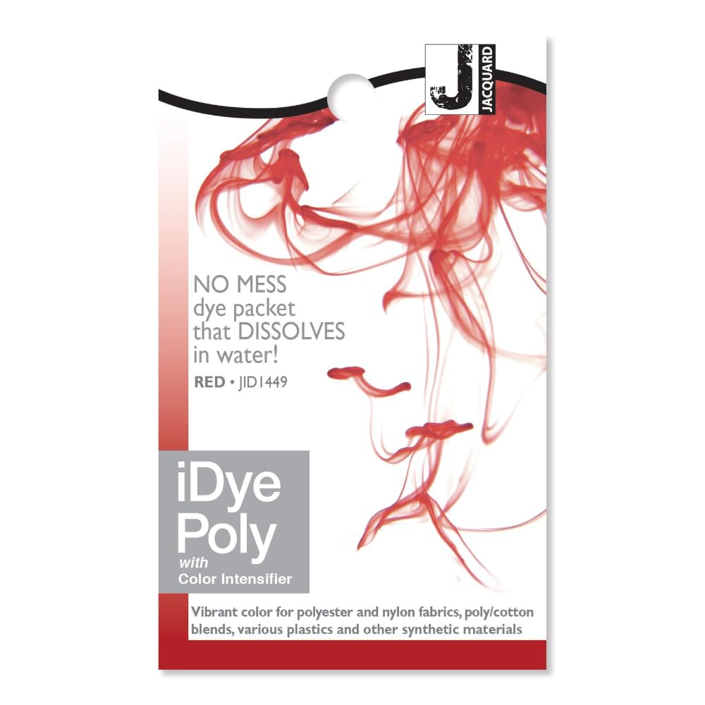 Jacquard iDye Poly Fabric Dye - Vibrant Red for Polyester & Synthetic Fabrics | Perfect for Tie-Dye, Clothing, and Home Decor Projects