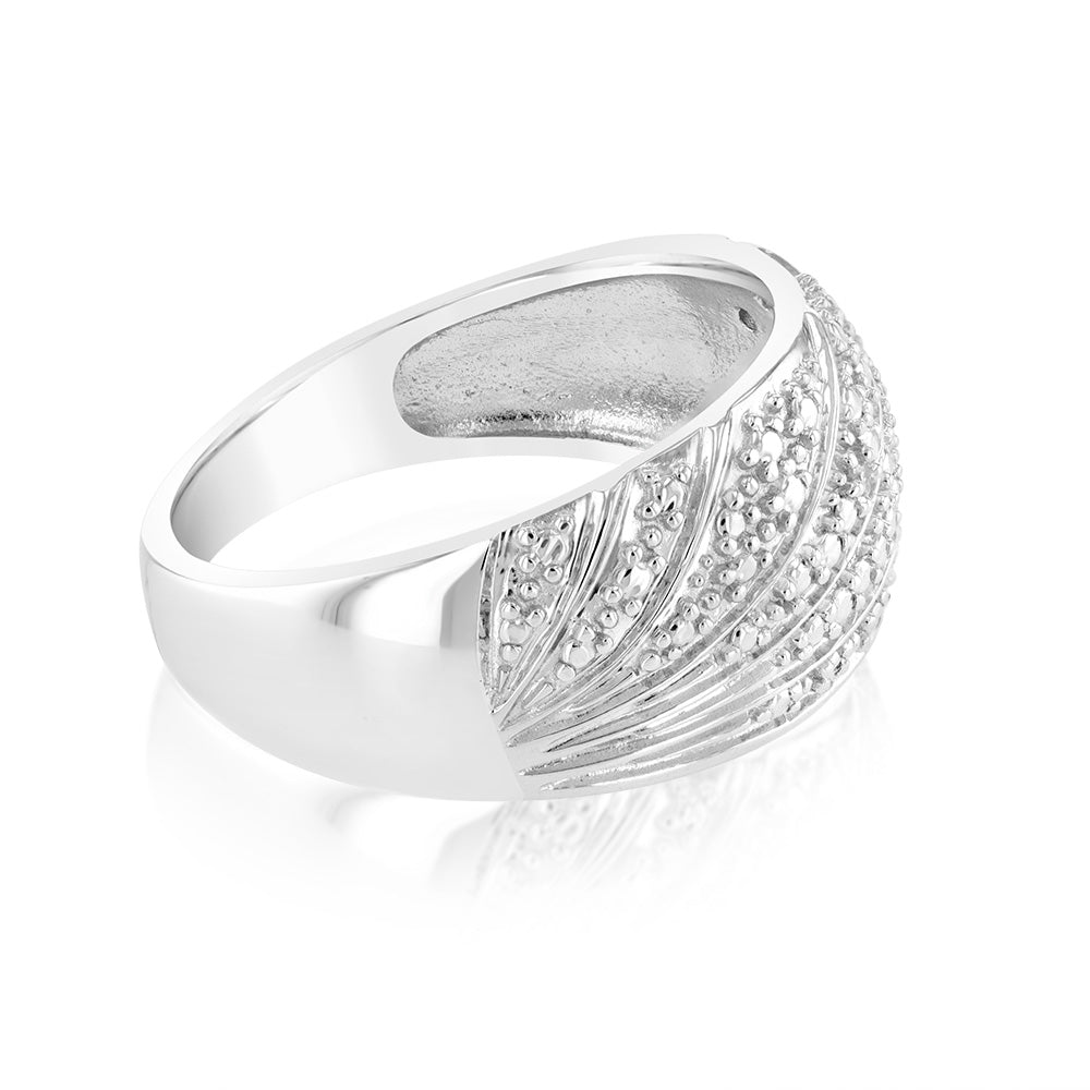 0.05Ct Sterling Silver Diamond Chain Ring for Women - Elegant Everyday Jewelry & Special Occasion Gift