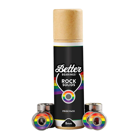 Better Bearings Rock Solids 8mm 16pk - High-Quality Skateboard & Longboard Bearings for Smooth Ride - Perfect for Skating, Cruising & Downhill Racing