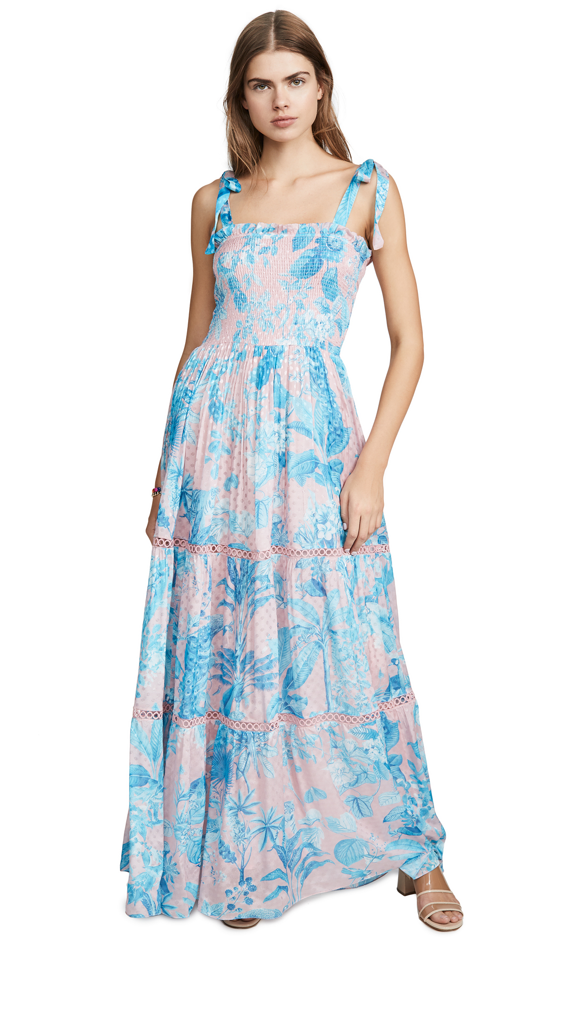 Hemant & Nandita Women's Elegant Long Maxi Dress - Flowy Summer Beach Dress for Vacation, Party & Casual Wear