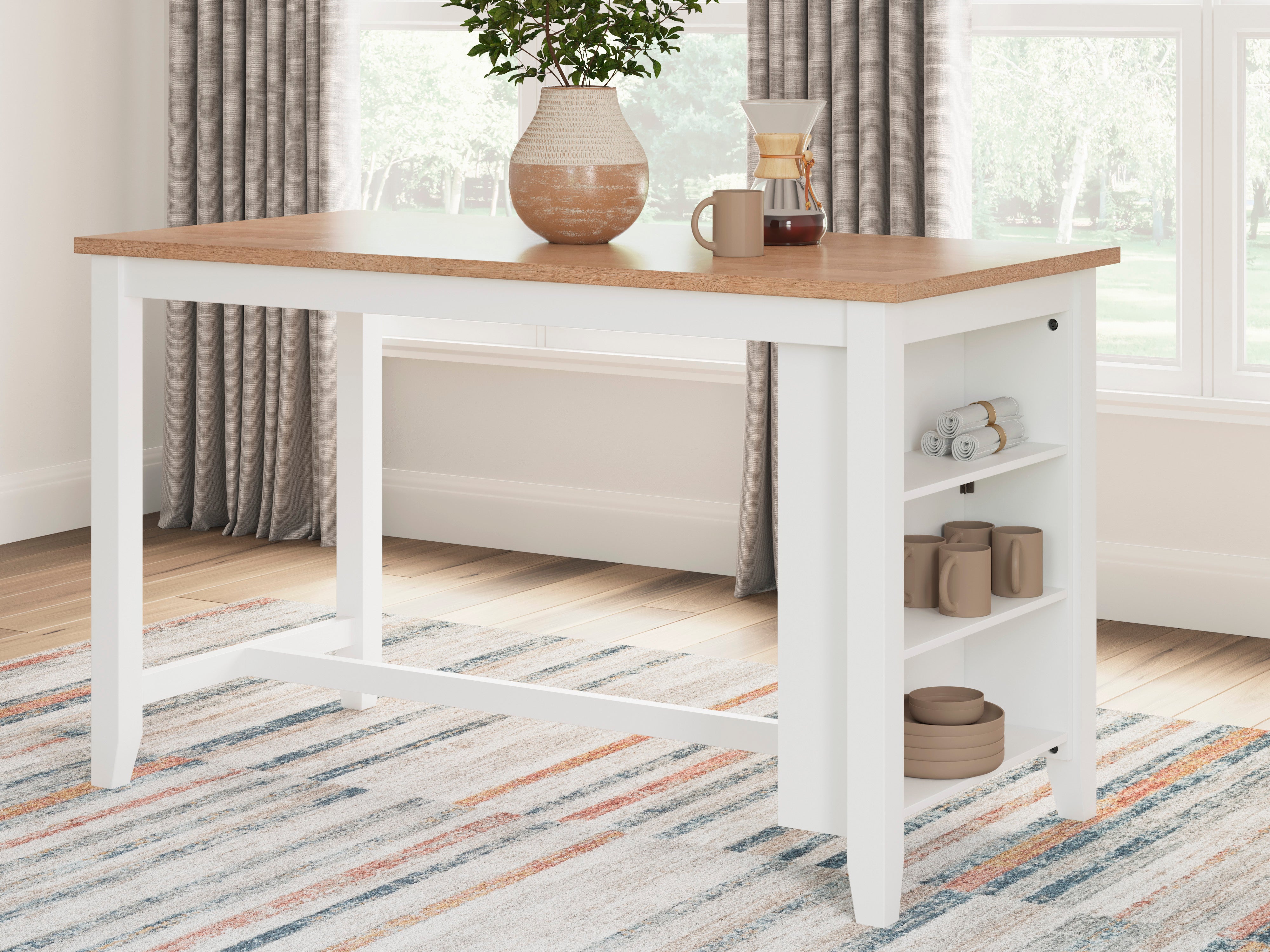 Georgina Counter Table - Stylish & Functional Kitchen Island for Small Spaces | Perfect for Dining, Food Prep & Extra Storage