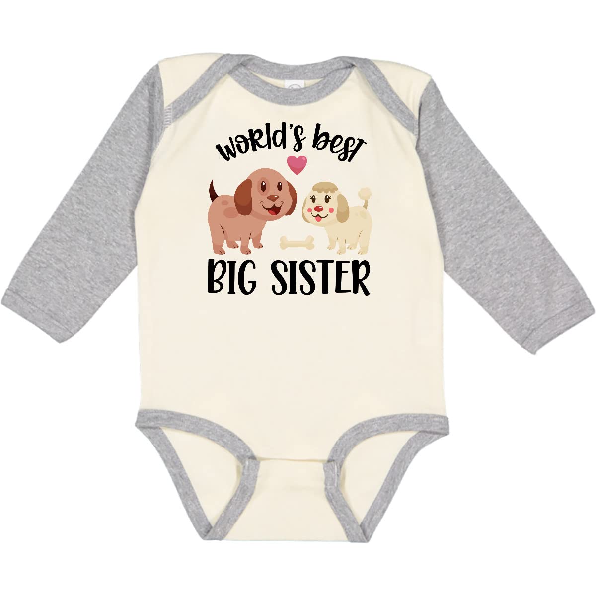 Inktastic Big Sister Long Sleeve Baby Bodysuit - Cute Sibling Outfit for Newborns & Infants - Perfect for Family Photos, Birth Announcements & Matching Sister Looks
