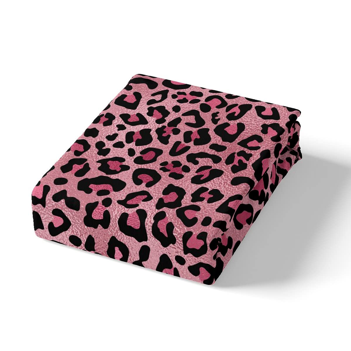 Pink Leopard Print Twin Sheet Set - 3 Piece Cheetah Bedding for Kids & Teens Girls - Wild Animal Print Fashion Bed Sheets with Deep Pocket (Fitted Sheet + Flat Sheet + Pillowcase) - Perfect for Jungle Themed Bedrooms, Girls' Dorm Decor & Wild Animal Lovers