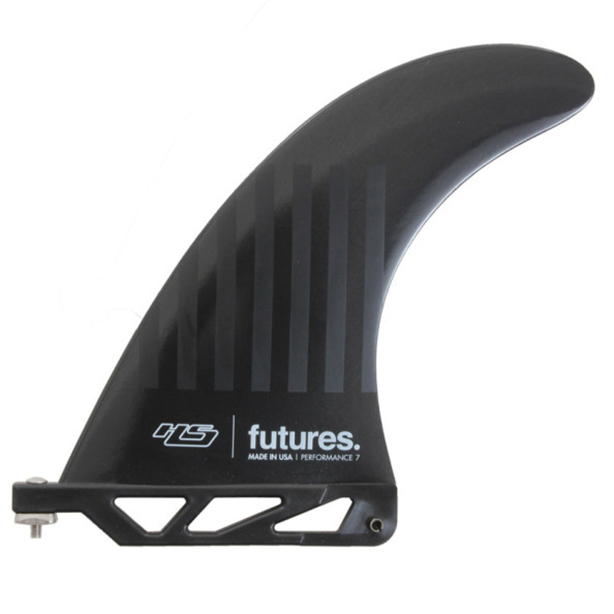 Futures 2+1 Surfboard Fins with 7 Center Fin - SB1 Pair + Performance 7 - C6 Alpha Black & Stripes - Perfect for Shortboards and Performance Surfing