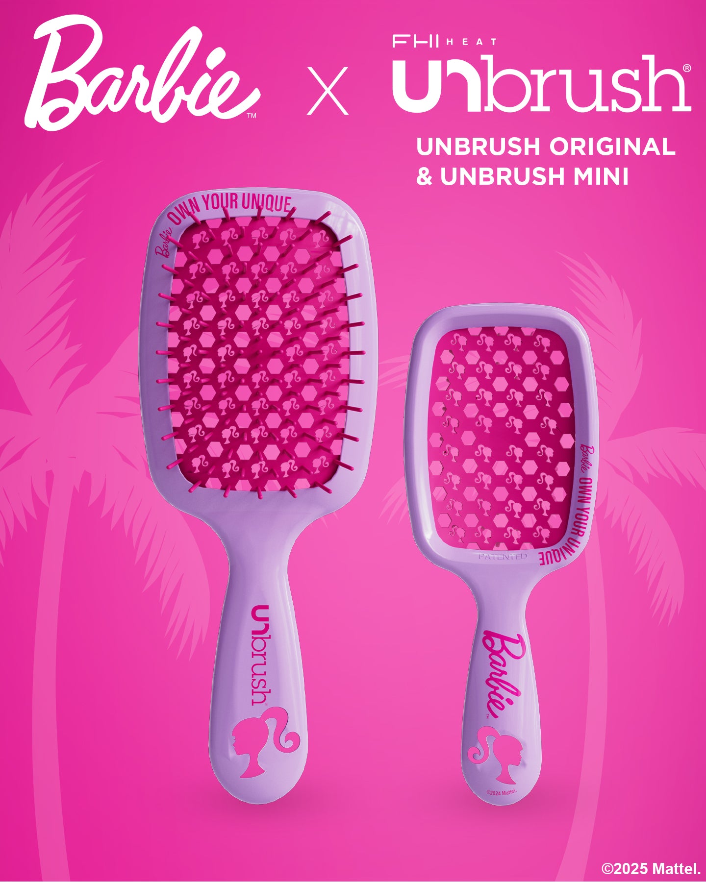 UNbrush Barbie Detangling Brush for Kids - Pain-Free Hair Brush for Tangled & Curly Hair - Perfect for Travel, School & Daily Hair Care - Own Your Unique Style