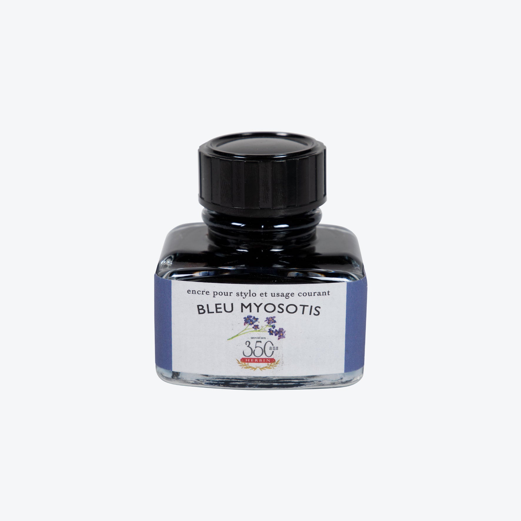 Herbin Fountain Pen Ink 30ml - Bleu Myosotis Blue Ink for Calligraphy, Writing & Journaling - Premium Ink for Fountain Pens & Dip Pens - Ideal for Artists, Students & Professionals