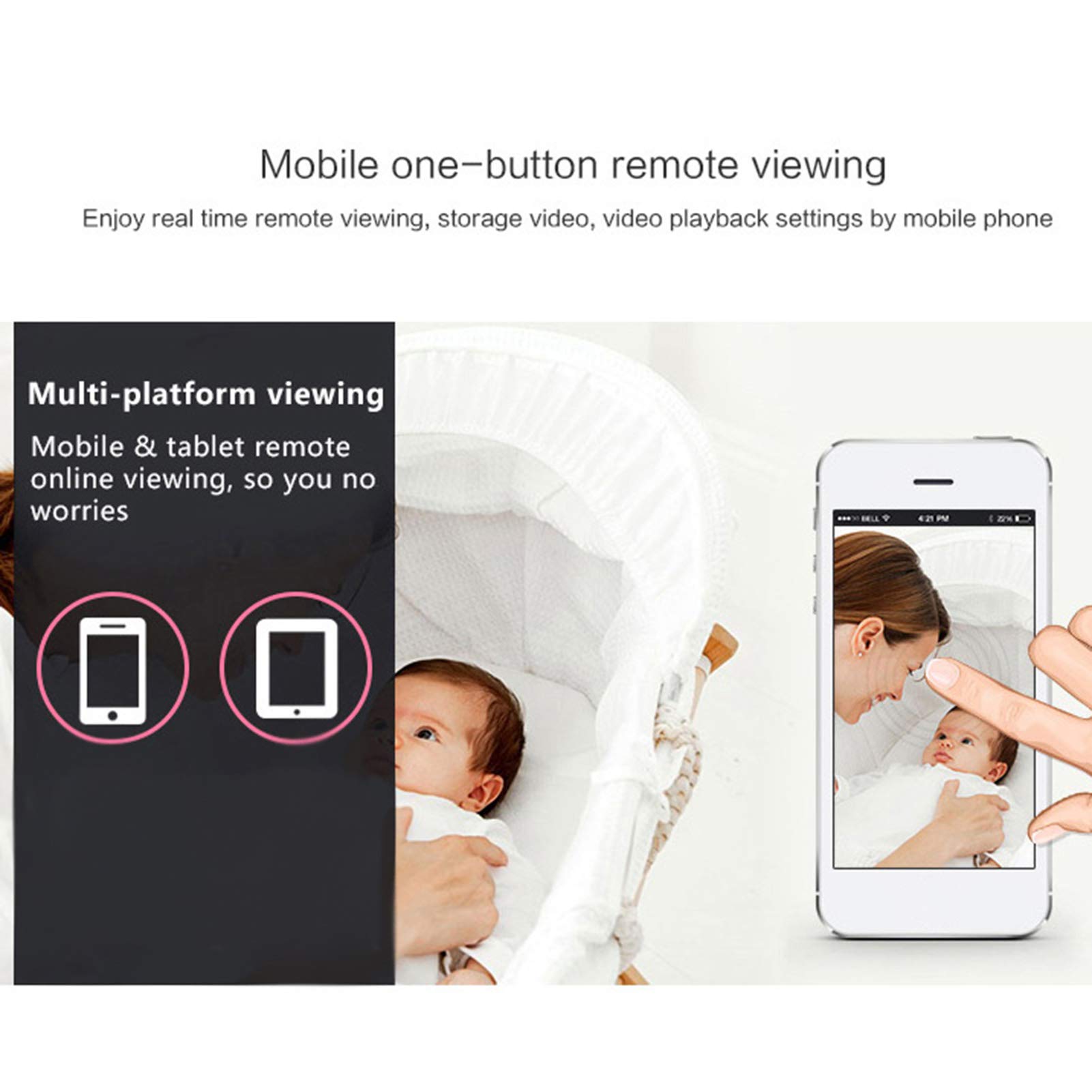 BUZHI Mini Wireless Security Camera - Full HD 1080P IP Camera with Night Vision & Alarm for Indoor/Outdoor Use | Home, Office, Baby Monitor & Pet Surveillance