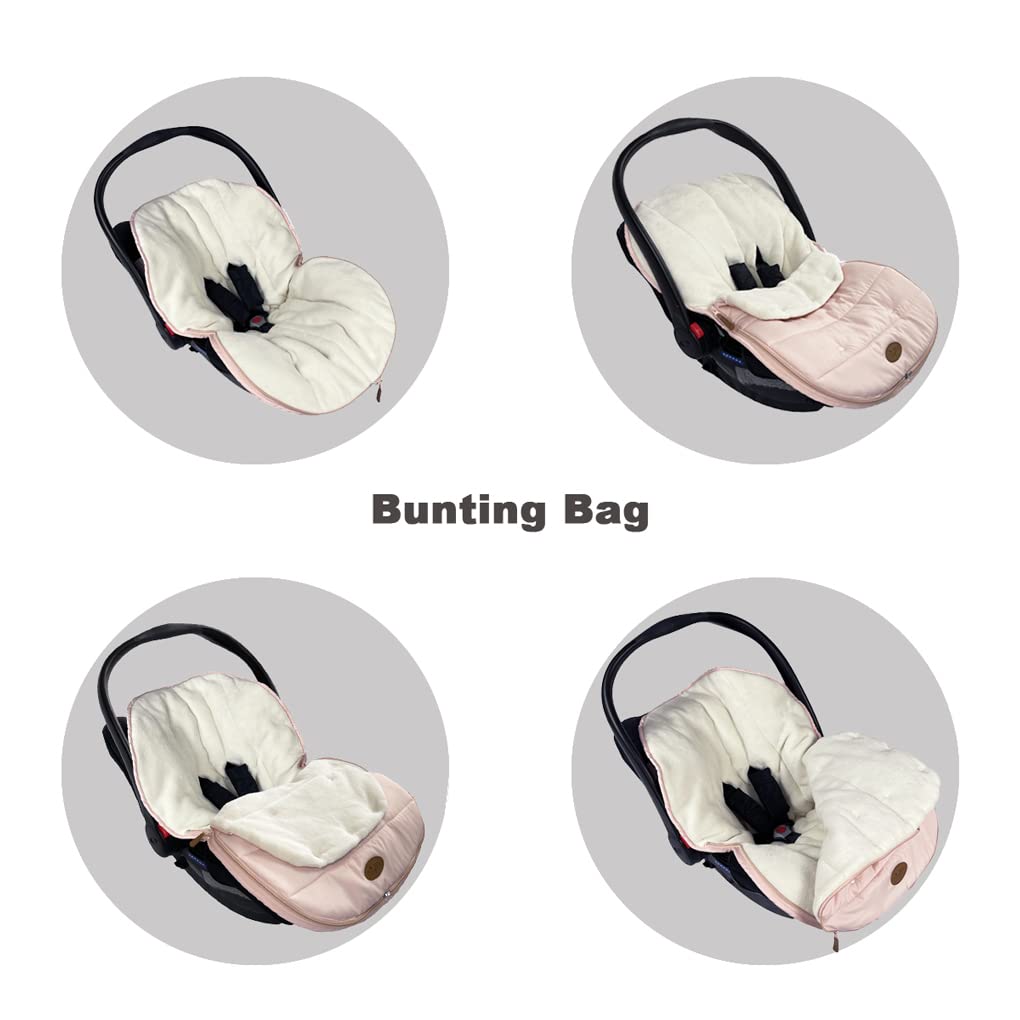 Waterproof Winter Car Seat Cover & Bunting Bag Combo for Infants 0-12 Months - Cold Weather Protection for Stroller, Bassinet & Car Seat - Ideal for Snowy Days & Winter Travel
