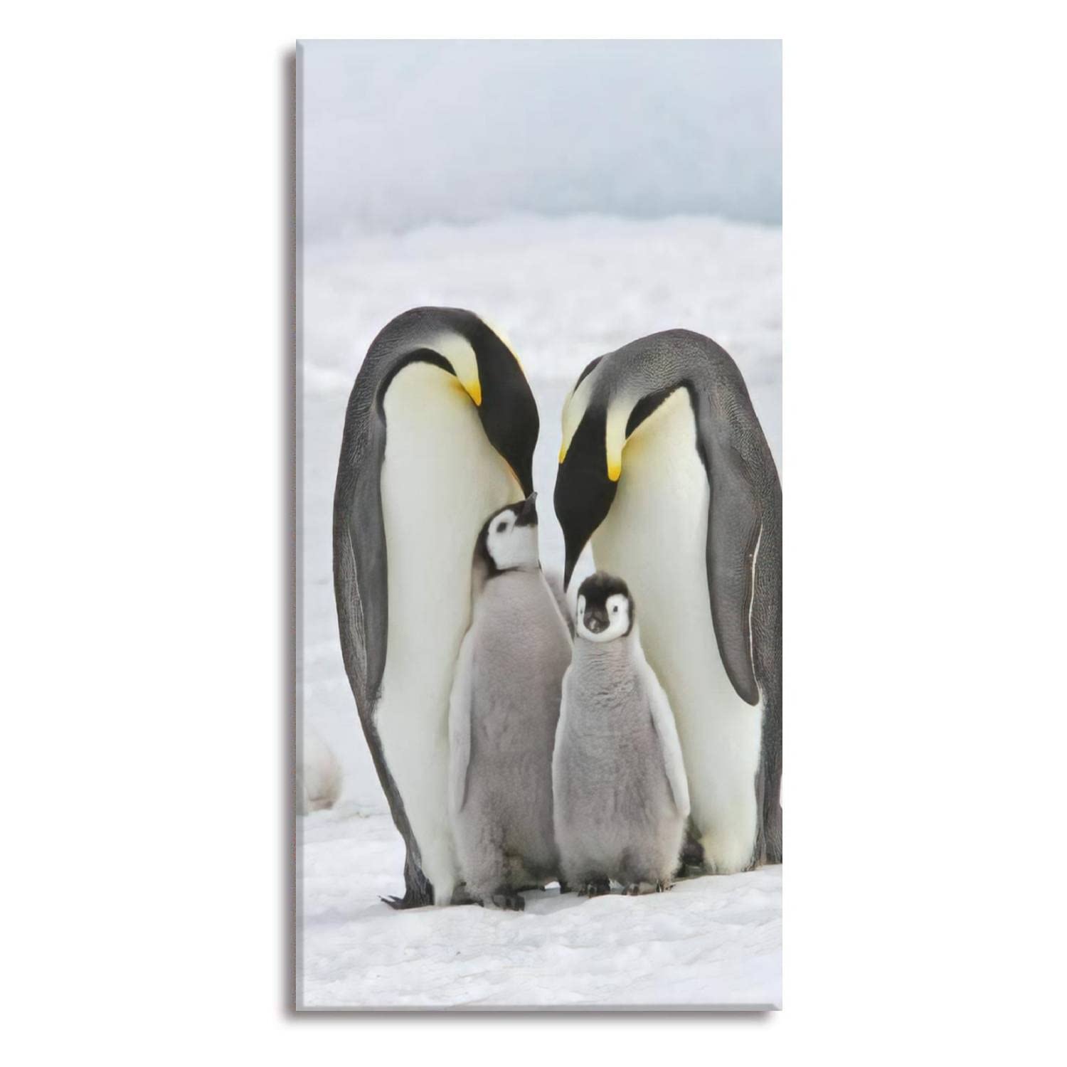 Emperor Penguin Canvas Wall Art - 20x40 Inch Large Modern Canvas Prints for Living Room, Bedroom & Office Decor - Ready to Hang Home Artwork | Perfect for Coastal, Arctic or Wildlife Themed Spaces