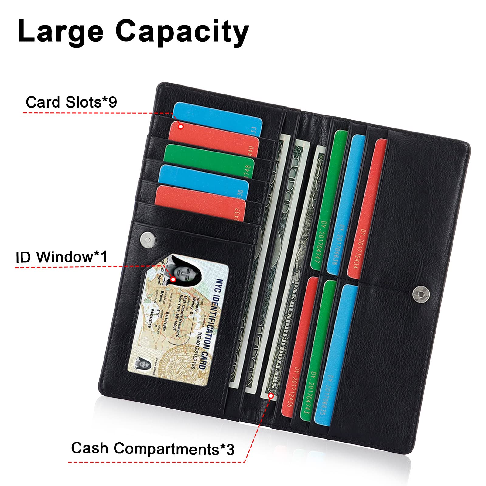 Ultra Slim RFID Blocking Women's Wallet - Credit Card Holder & Purse for Daily Use