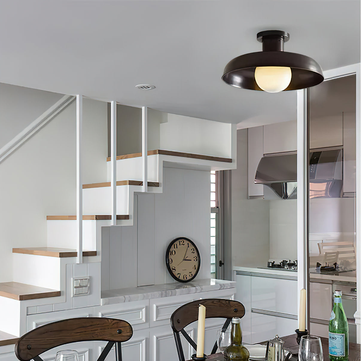 Modern Clifton Ceiling Light Fixture - Elegant Flush Mount Lighting for Bedroom, Living Room & Hallway - Energy Efficient LED Indoor Light with Frosted Glass Shade