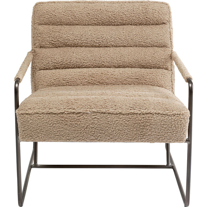 Figero Beige Armchair - Modern Upholstered Lounge Chair for Living Room, Bedroom & Office | Comfortable Reading & Relaxing Furniture