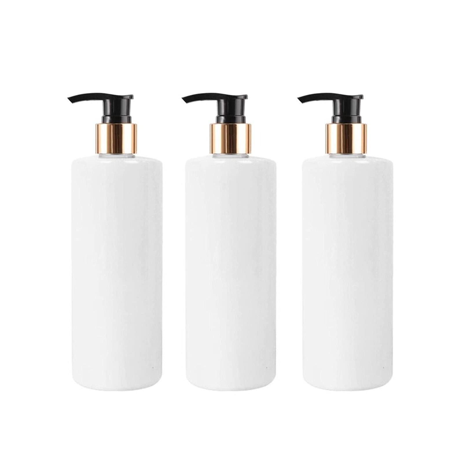 TOMYEUS 500ml Empty Refillable Soap Dispenser Set - 3 or 4 Pack with Pump for Shampoo, Lotion & Hand Soap - Bathroom, Kitchen, Home & Hotel Use - BPA-Free Plastic Bottles (Color: Blue)