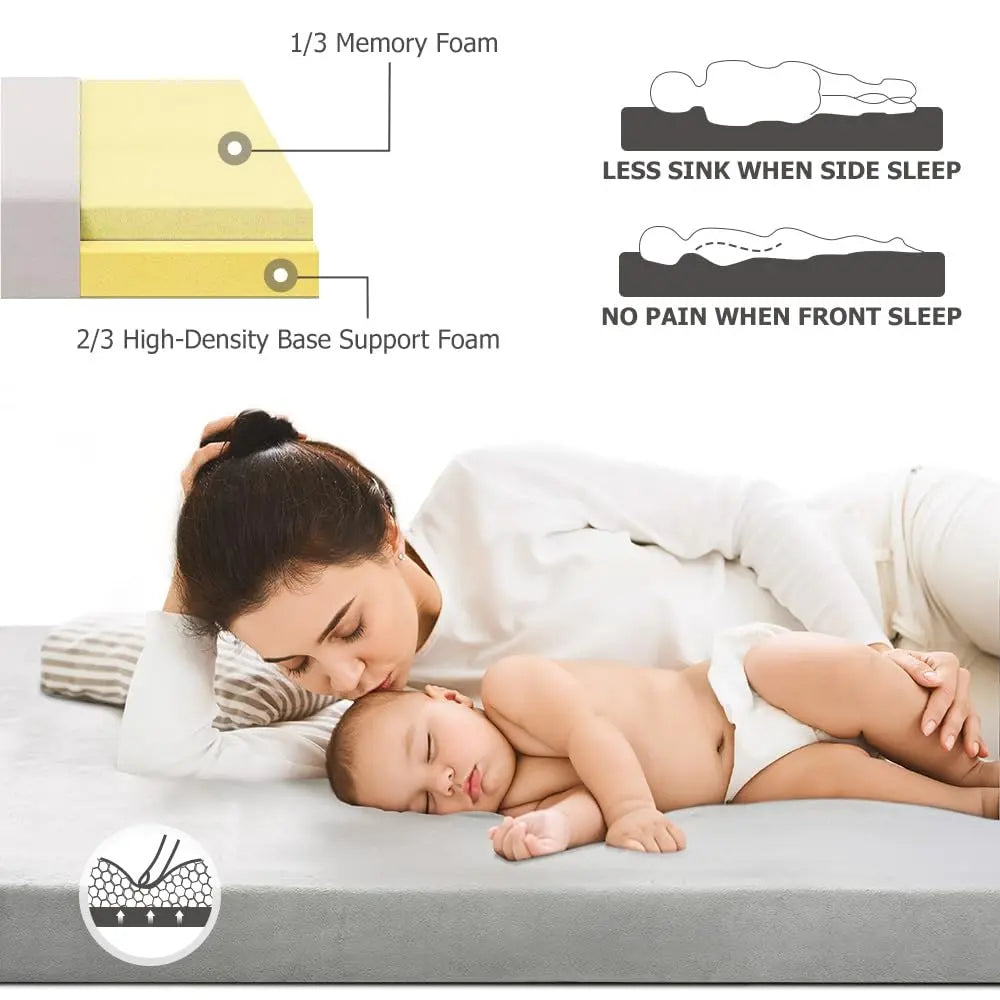 CertiPUR-US Certified Memory Foam Camping Mattress for Kids - Lightweight & Portable for Outdoor Adventures, Sleepovers, and Travel