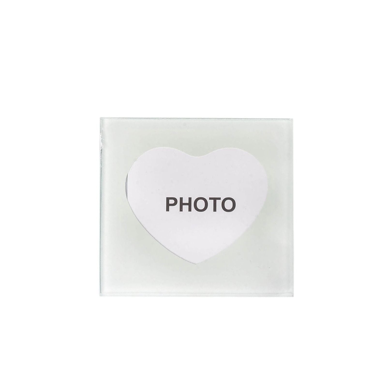 2 Elegant Glass Coasters with Heart-Shaped Photo Frames - Perfect for Wedding, Anniversary & Home Decor Gift Set in Premium Gift Box - Ideal for Romantic Presents and Coffee Table Decor