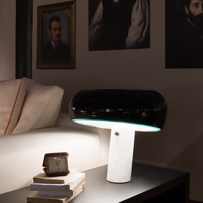 Modern LED Mushroom Table Lamp - Stylish Nightstand Lighting for Bedroom, Living Room & Office - Warm White Dimmable Ambient Light for Relaxation & Reading