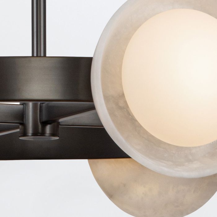 Alonso 8-Liter LED Chandelier Pendant Light - Vintage Brass & Urban Bronze Finish - Elegant Dining Room & Foyer Lighting Fixture