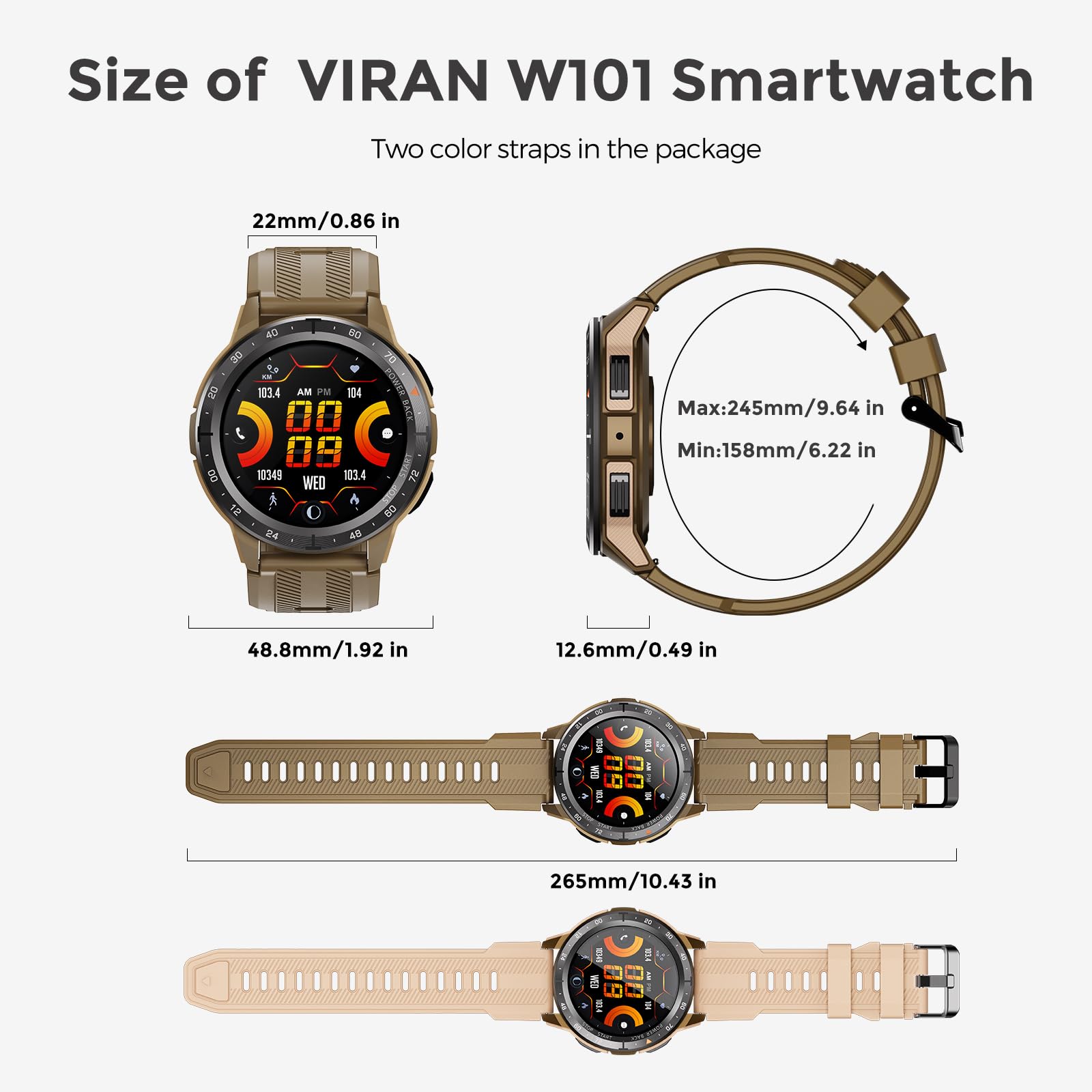 VIRAN Smart Watch for Men and Women, 1.43