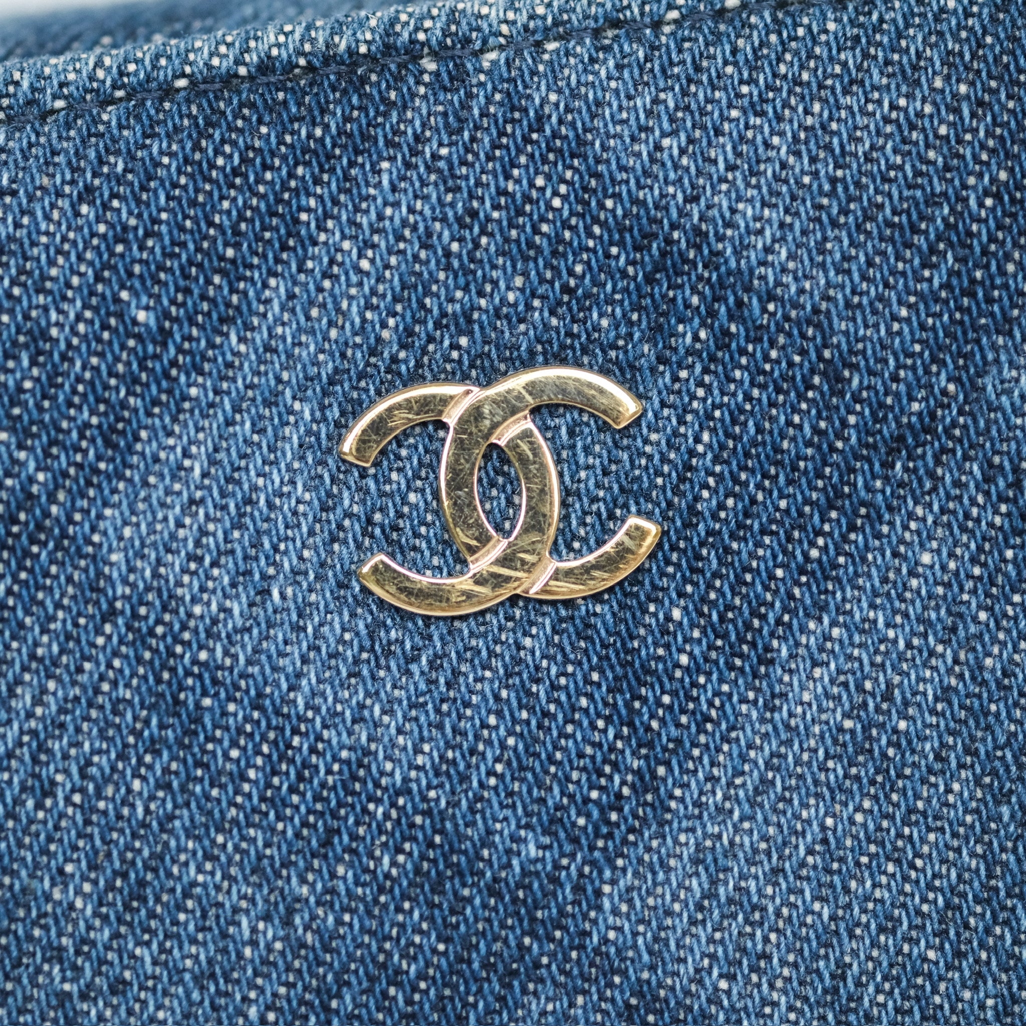 Chanel Quilted Denim Camera Bag with Gold Hardware - Perfect for Everyday Use & Special Occasions