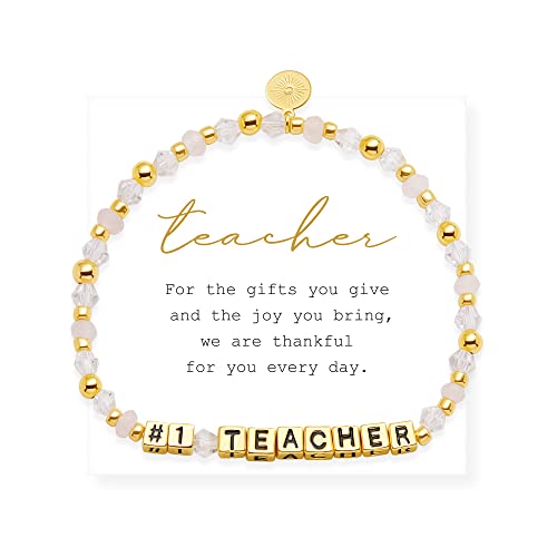 #1 TEACHER/Gold Plated/White