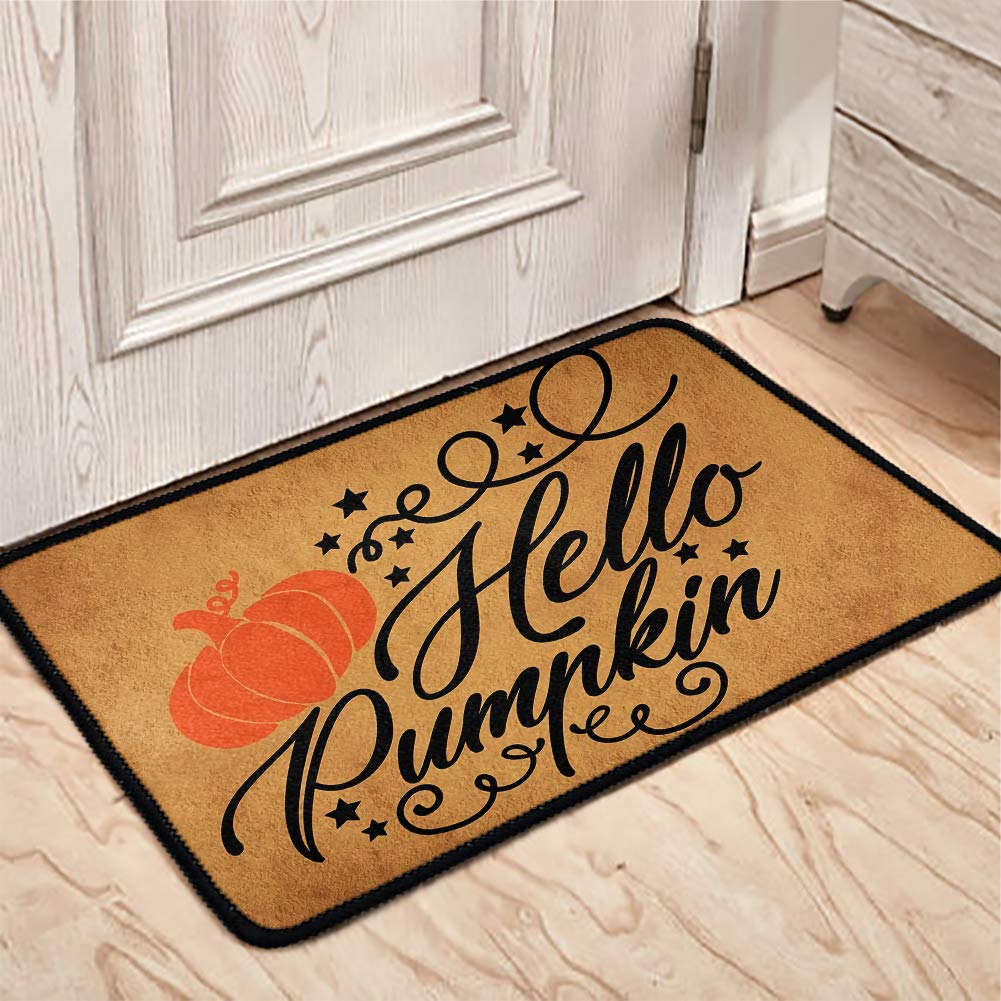 Chaqlin Halloween Welcome Doormat - Non-Slip Rubber Rug for Indoor/Outdoor Use, Front Door, Bathroom - Perfect for Fall Decor & Pumpkin-Themed Home Entrance